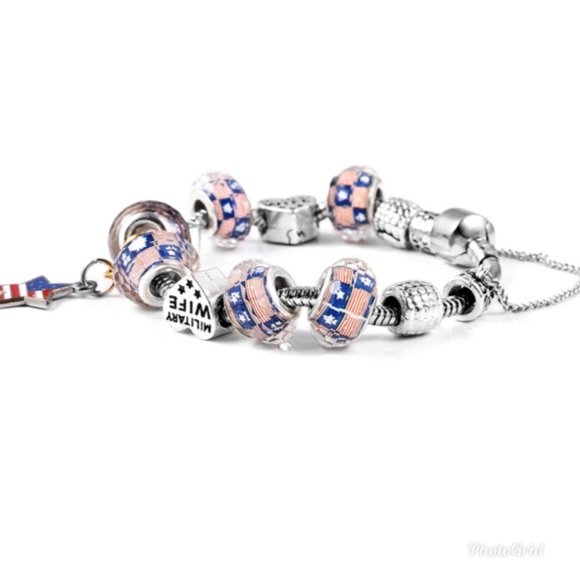 Chroma, Enameled Military Wife Charm Bracelet - Picture 3 of 6